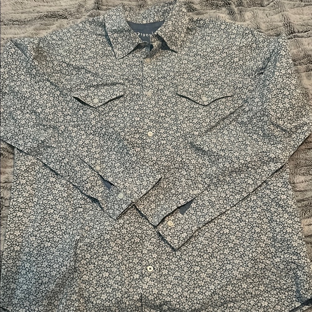 GAP Navy and White Floral Shirt